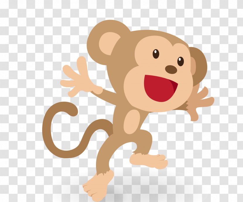 Macaque Monkey Euclidean Vector - Drawing - Light-colored Naughty Cartoon Little Transparent PNG