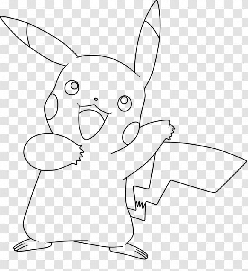 Coloring Book Domestic Rabbit Pikachu Drawing Pokémon - Heart Transparent PNG
