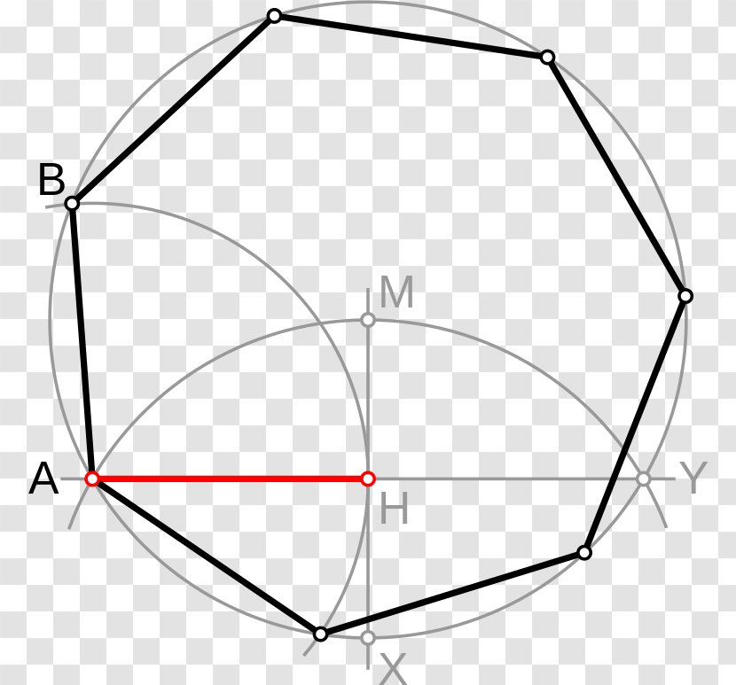 Circle Heptagon Angle Compass-and-straightedge Construction Geometry - Wing Transparent PNG