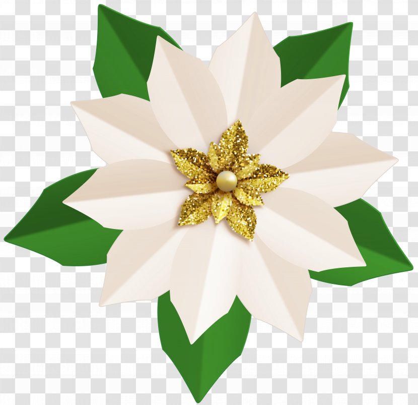 Poinsettia Flower Clip Art - Holiday - Clipart Transparent PNG