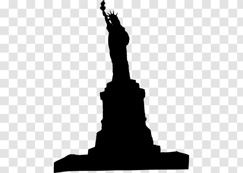 Statue Of Liberty Silhouette Clip Art - Black And White Transparent PNG
