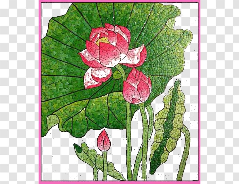 Mosaic Eggshell Decorative Arts Painting - Lotus Paste Transparent PNG