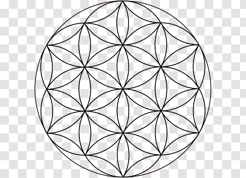 Overlapping Circles Grid Sacred Geometry Mandala - Circle Transparent PNG