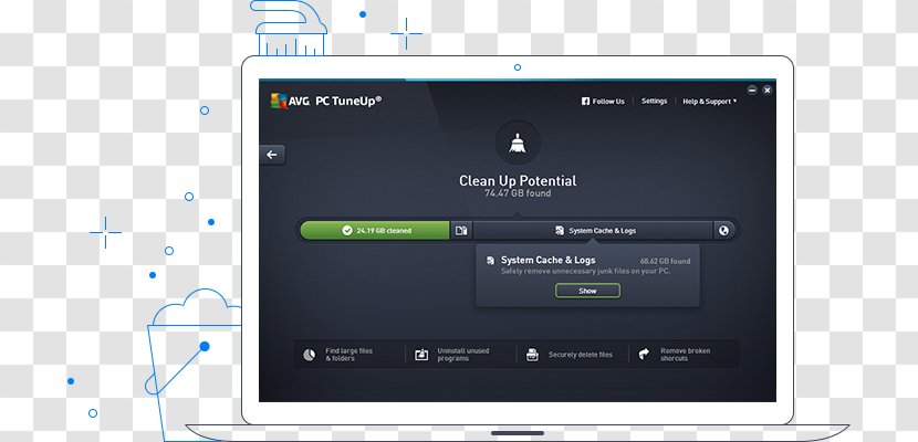 AVG PC TuneUp Dell Personal Computer Software Technologies CZ - Cleaning Tool Transparent PNG