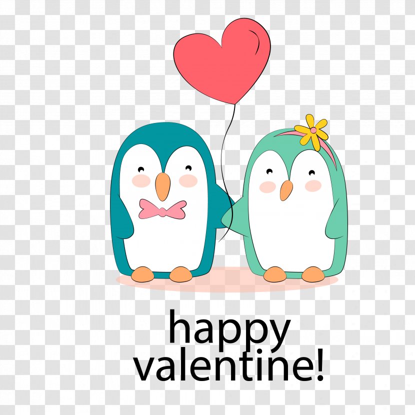 Balloon Penguin & - Flightless Bird - Penguins And Love Balloons Transparent PNG