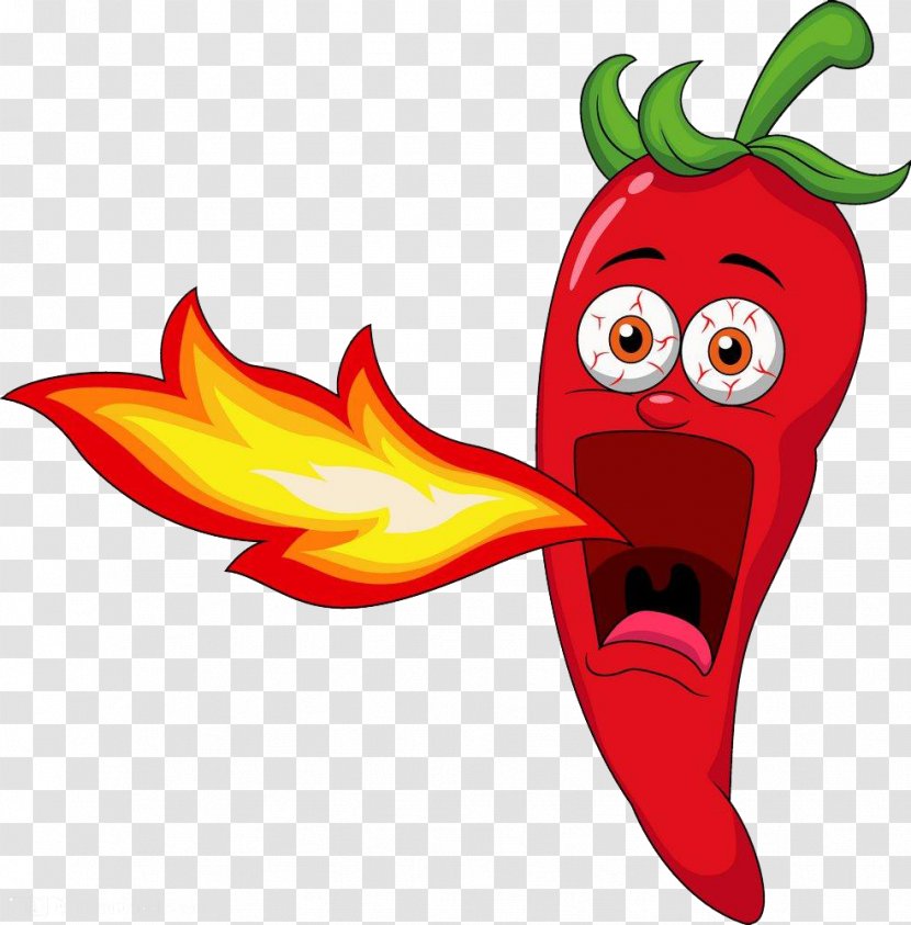 Chili Pepper Mexican Cuisine Con Carne Cartoon - Produce - Voice Spit Fire Transparent PNG