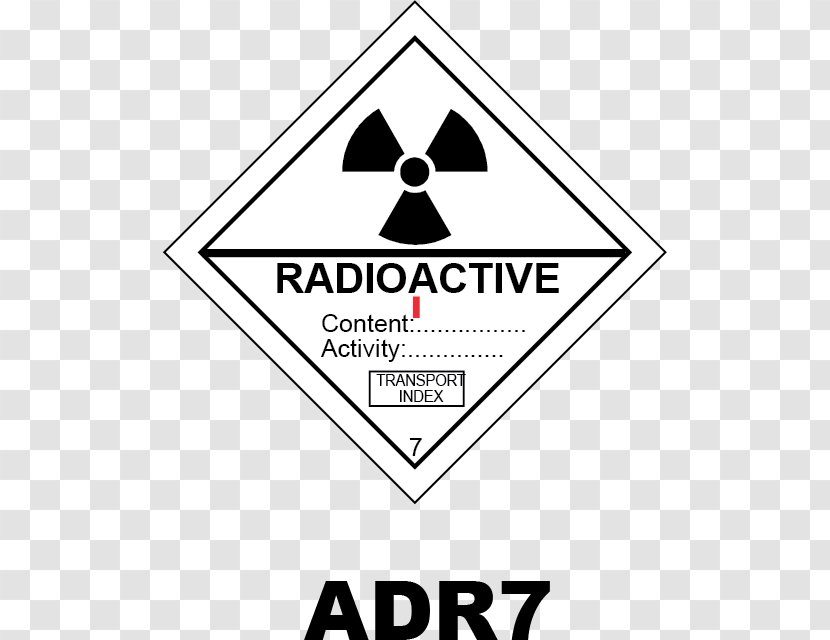 HAZMAT Class 7 Radioactive Substances Dangerous Goods Sticker Label Decay - Triangle - Soft Sister Transparent PNG