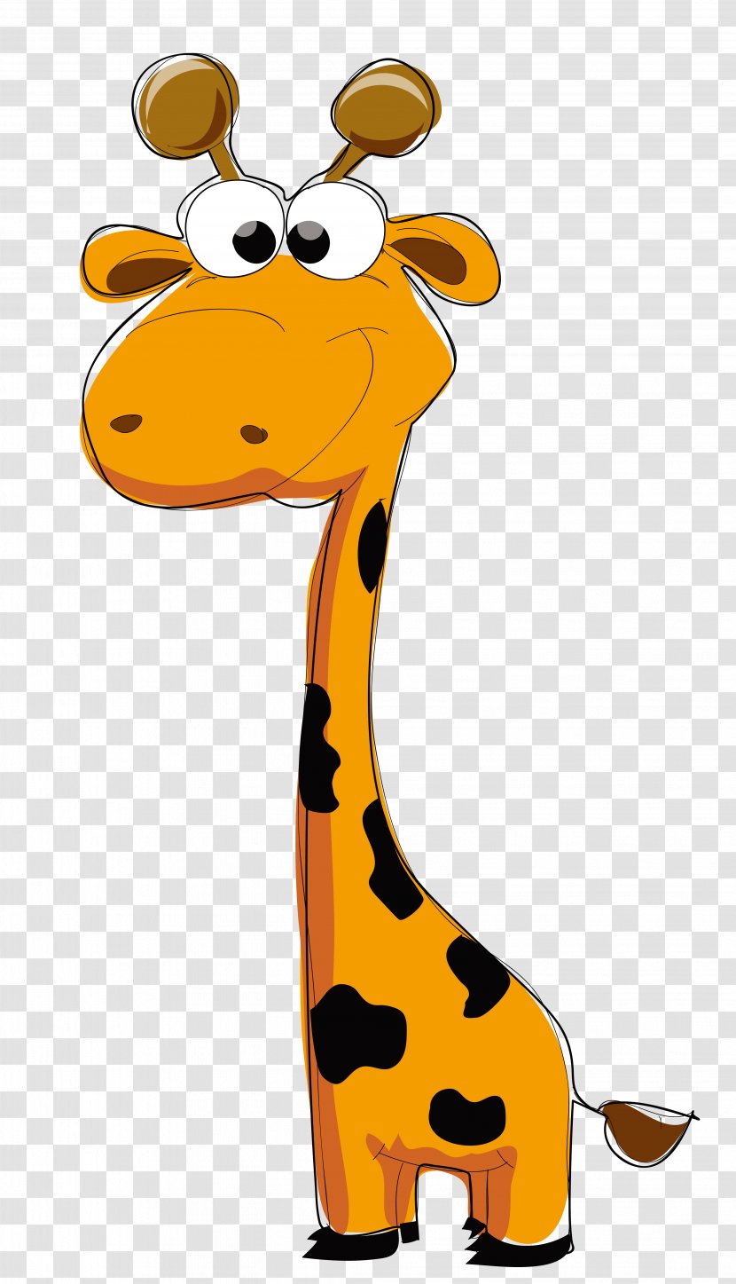 Baby Giraffes Valentines Day Clip Art - Vector Cartoon Sika Deer Material Transparent PNG