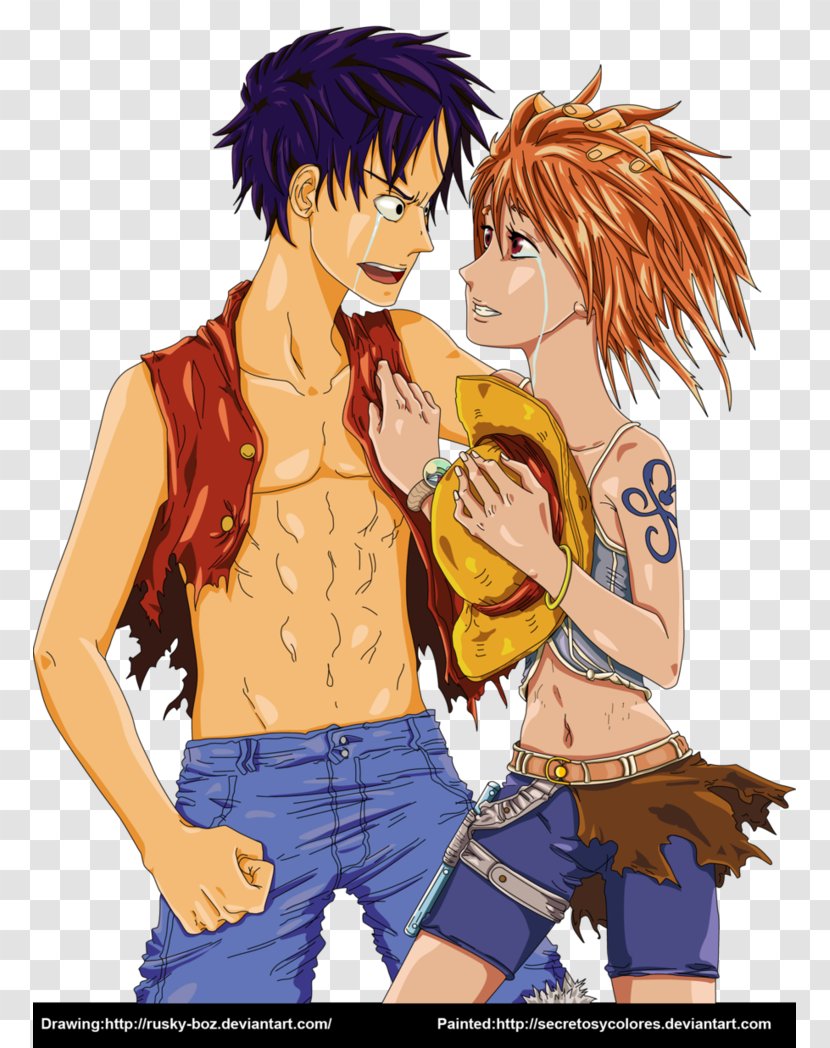 Monkey D. Luffy Nami Franky One Piece Film: Z - Flower - Couple Transparent PNG