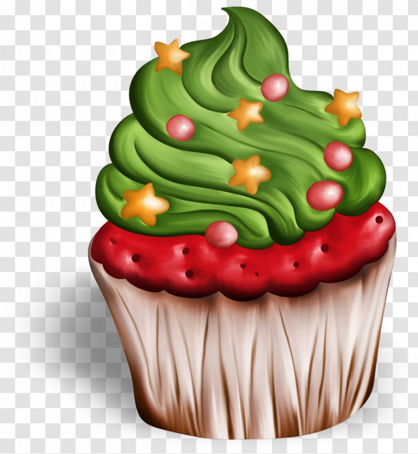 Cupcake Christmas Cake Clip Art - Dessert Transparent PNG