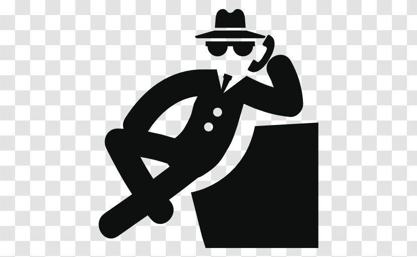 Gangster Icon - Black And White - Clipart Transparent PNG