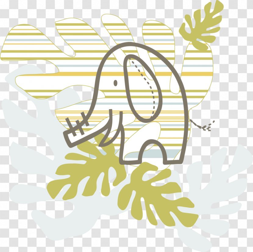 Cartoon Illustration - Text - Elephant Shading Background Material Transparent PNG