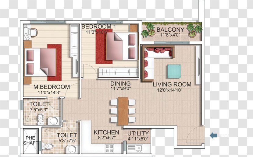 Floor Plan SJR Primecorp Parkway Homes Apartment Square Foot House - Real Estate Ads Transparent PNG