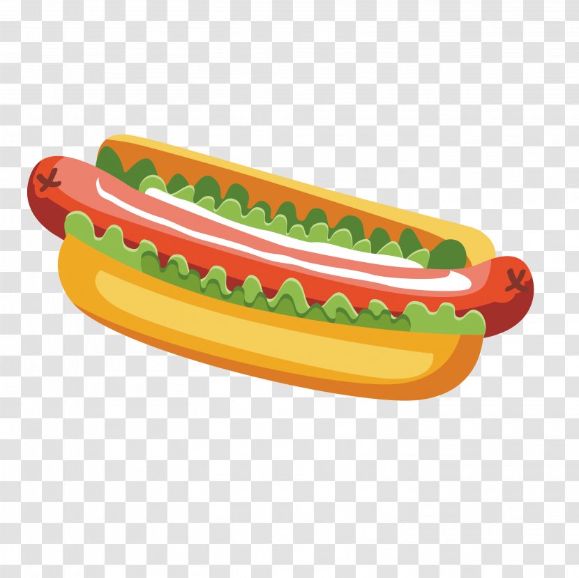 Hot Dog Sausage Hamburger Fast Food - Orange - Delicious Transparent PNG