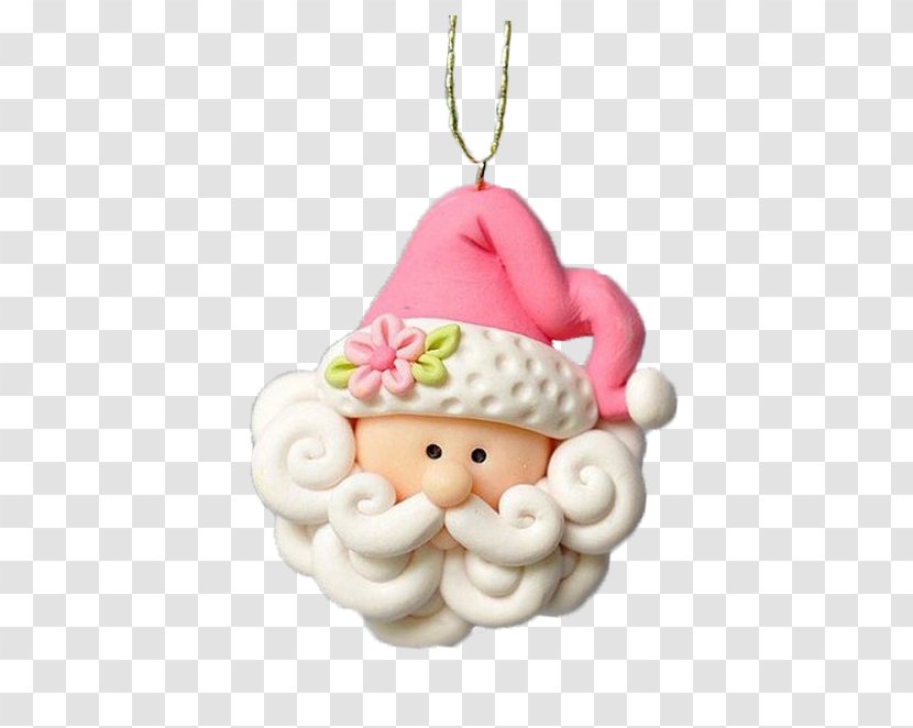 Santa Claus Christmas Ornament Polymer Clay - Necklace Transparent PNG