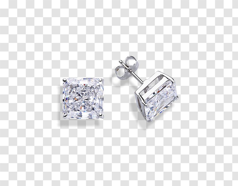 Earring Body Jewellery Crystal Silver - Cubic Zirconia Transparent PNG