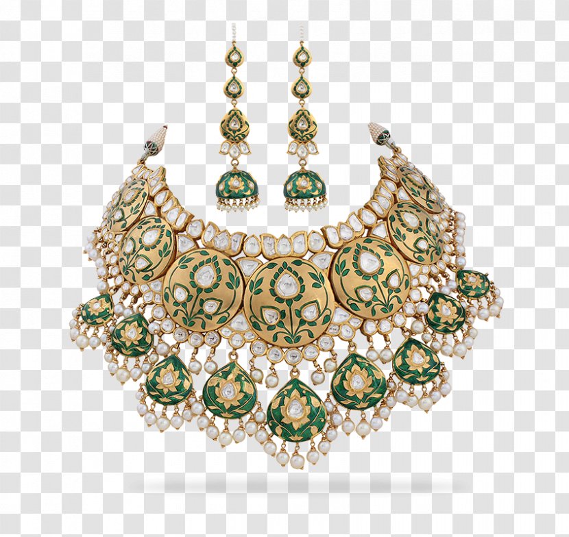 Emerald Necklace Earring Kundan Jadau - Charms Pendants Transparent PNG