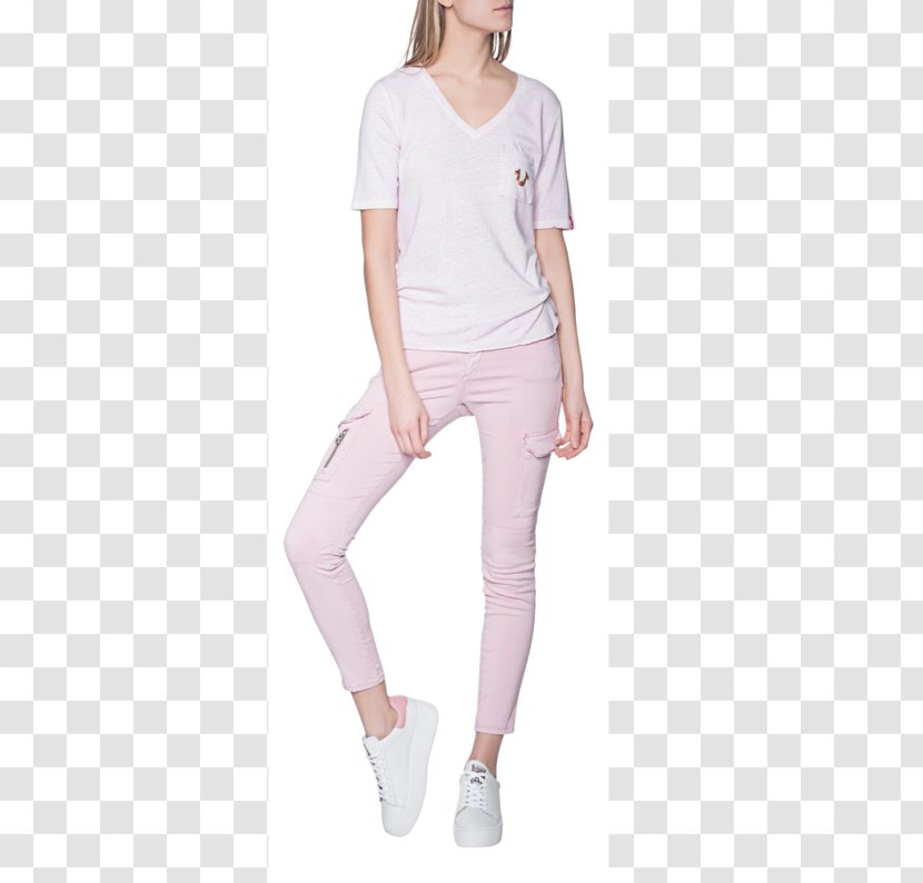 Jeans T-shirt Leggings Shoulder Sleeve - Waist Transparent PNG