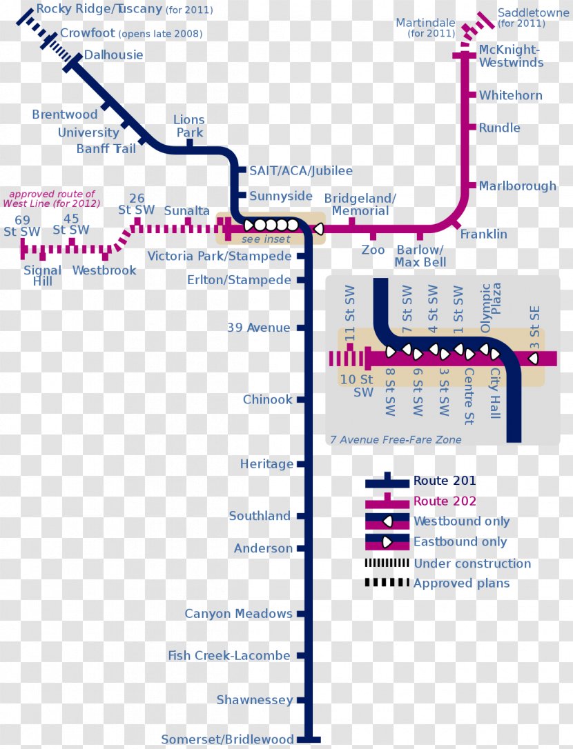 CTrain Rail Transport Rapid Transit Map - Doubletrack Railway - Train Transparent PNG