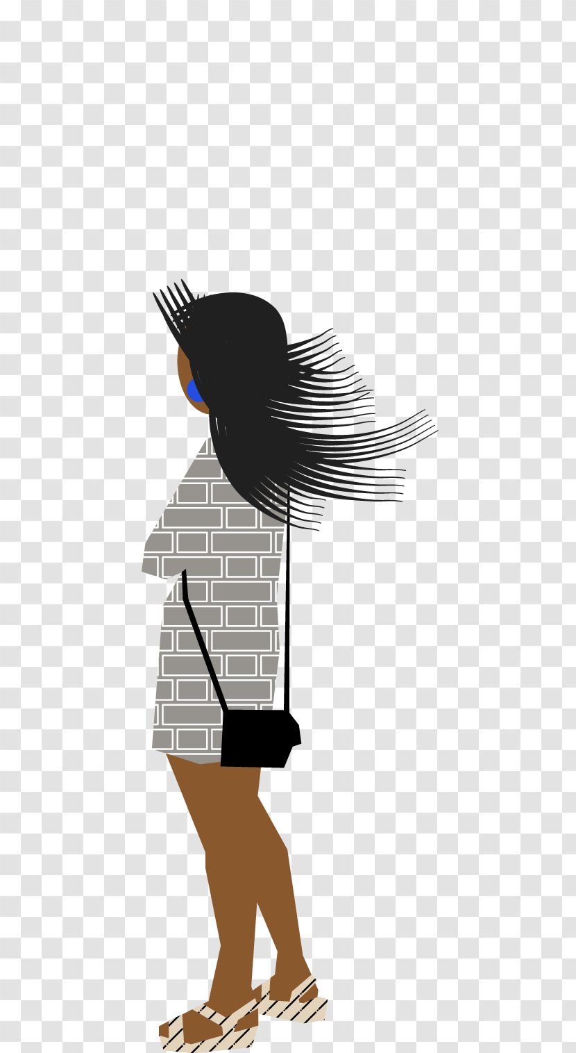 Hair Cartoon - Black - Fashion Illustration Transparent PNG