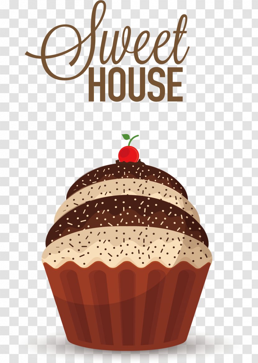 Cupcake Chocolate Cake Icing Muffin - Poster - Frosted Cupcakes Transparent PNG