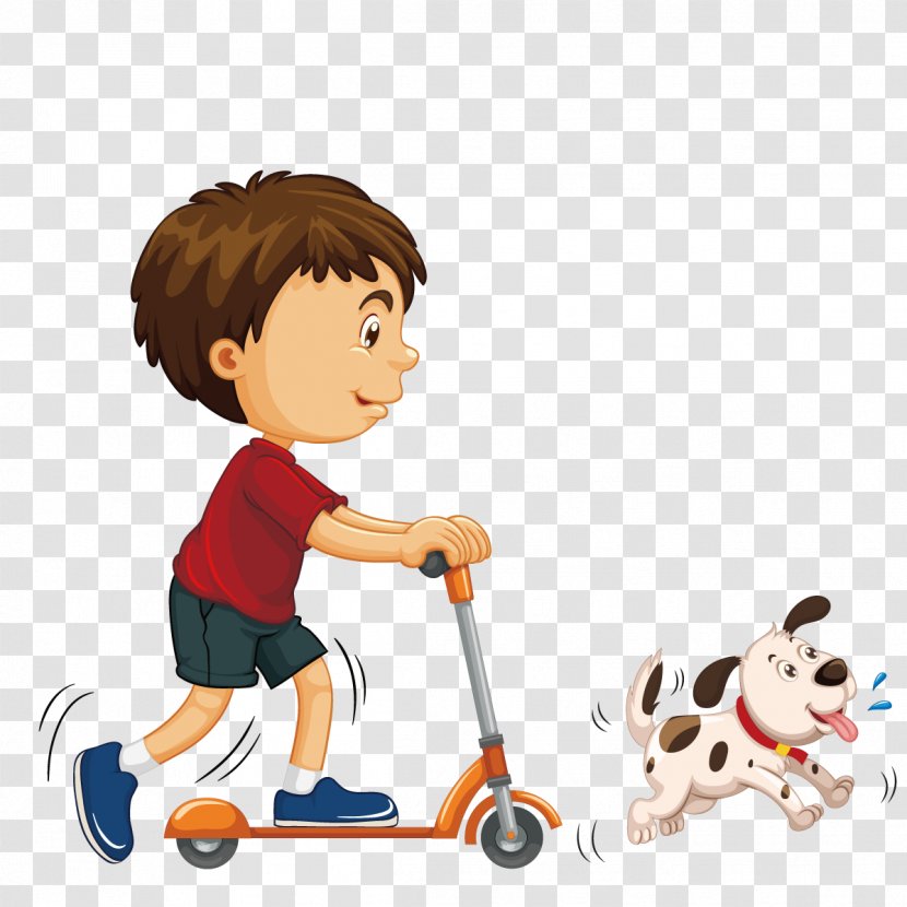 Stock Photography Royalty-free Boy Illustration - Vector Scooter Transparent PNG