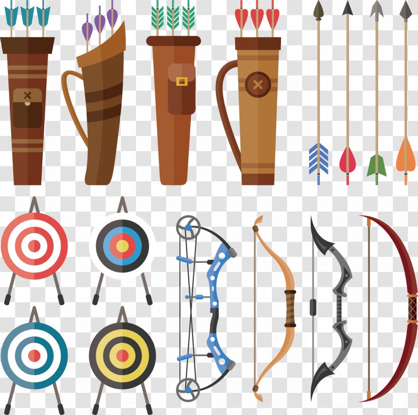 Bow And Arrow Archery Hunting Euclidean Vector - Recreation - Hand-drawn Crossbow Target Transparent PNG