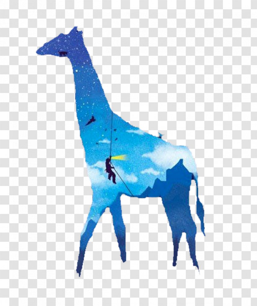 Giraffe Illustration - Interior Design Services - Blue Transparent PNG
