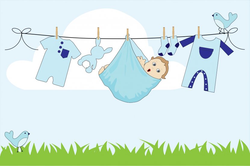 Diaper Cake Clothes Line Boy Clip Art - Tree - Babu Clothesline Cliparts Transparent PNG