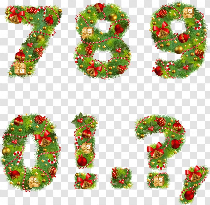 Numerical Digit Christmas Ornament Day Letter - Alphabet - Abc Transparent PNG