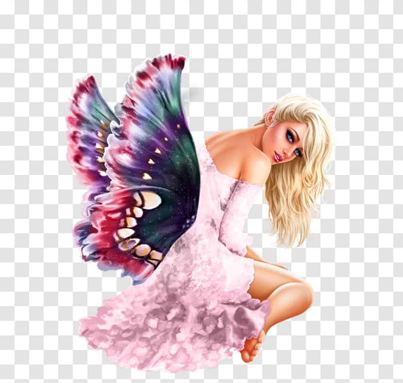 Illustration - Cartoon - Europe And The United States Long Wings Gold Hair Model Transparent PNG