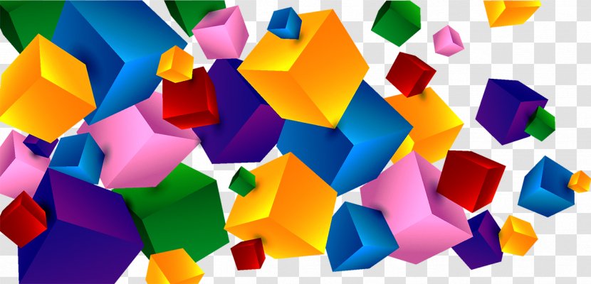 Web Banner Color - Plastic - Colorful Cube Background Transparent PNG