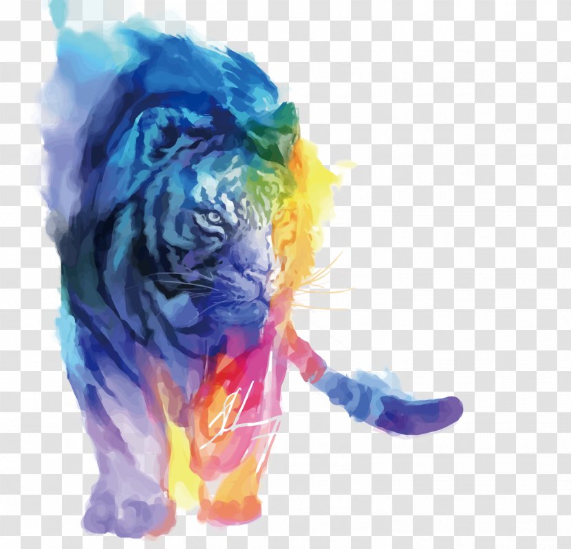 Graphics Tablet Digital Art Drawing Artist - Vector Watercolor Tiger Transparent PNG