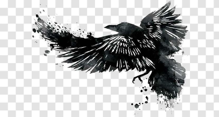 XT Brewing Company Tattoo Ink Artist Common Raven - Watercolor Crow Transparent PNG