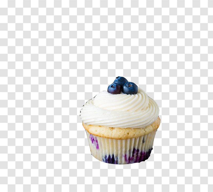 Cupcake Icing Cream Petit Four Birthday Cake - Frozen Dessert - Blueberry Transparent PNG