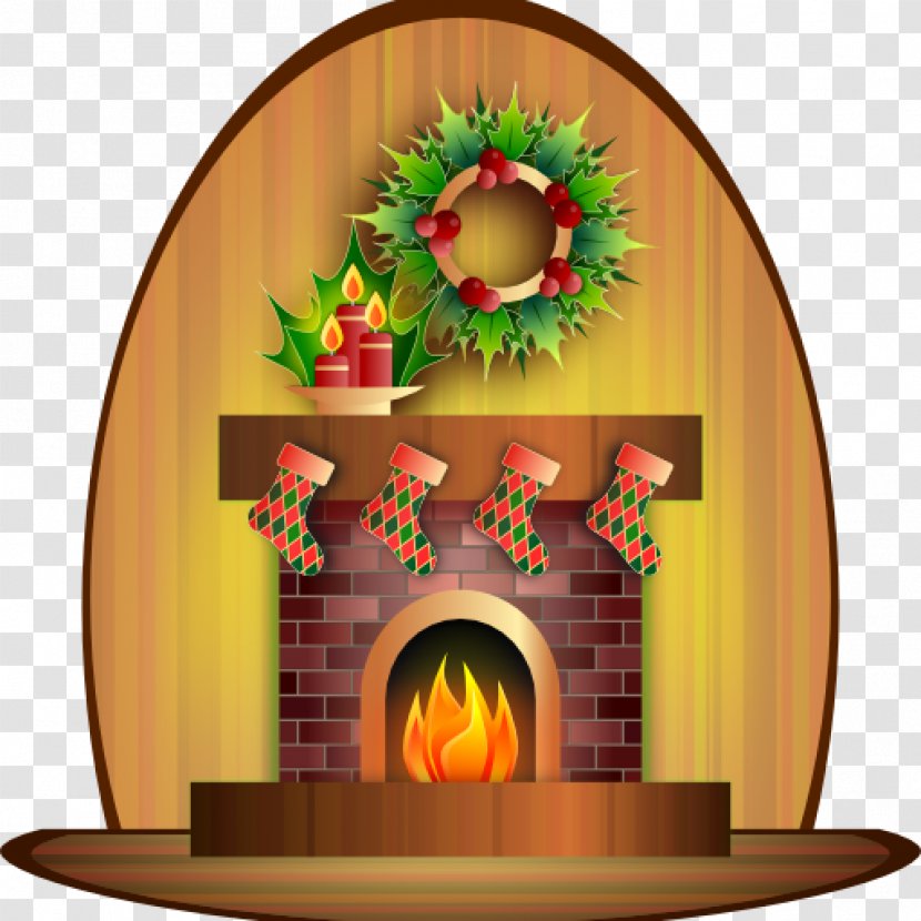 Clip Art Fireplace Openclipart Santa Claus Chimney - Decor Transparent PNG