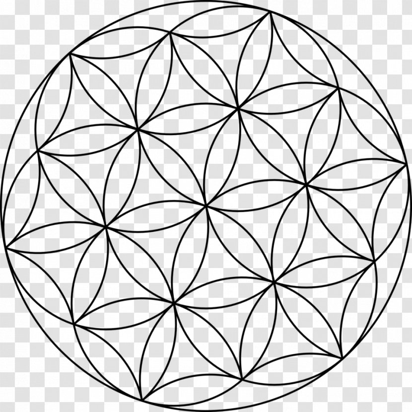 Overlapping Circles Grid Vector Graphics Mandala Clip Art Sacred Geometry - Coloring Book - Geometric Shape Svg Transparent PNG