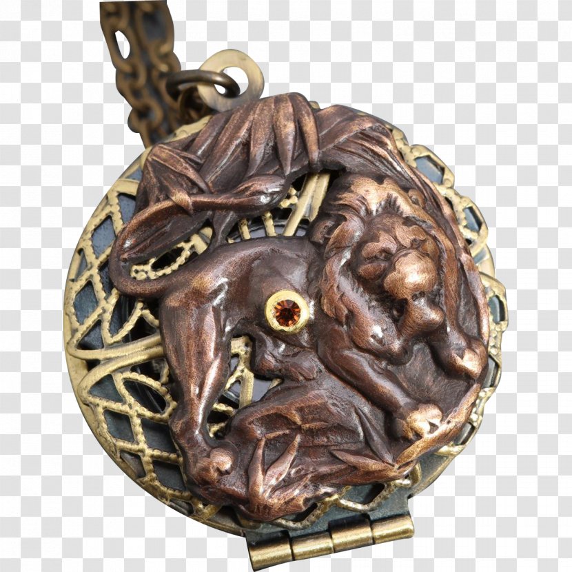 Locket Lion Bronze Necklace Copper Transparent PNG