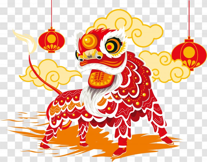 Lion Dance Chinese New Year - Bird - Color Image Transparent PNG