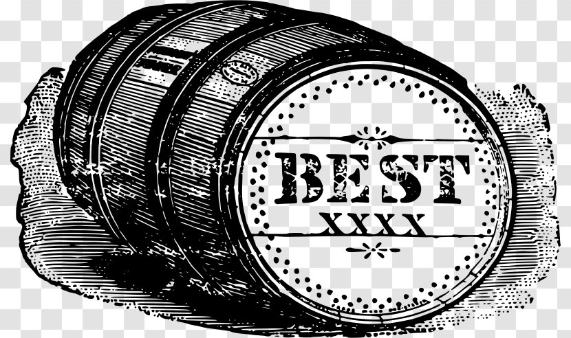 Beer Whiskey Barrel Clip Art - Black And White Transparent PNG