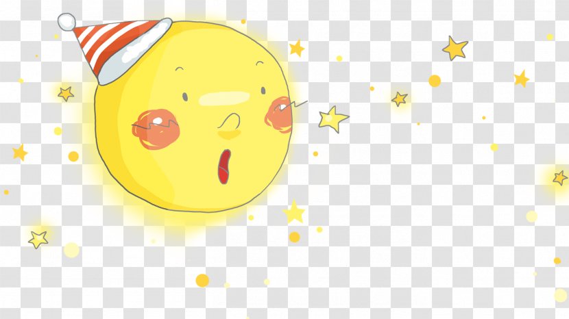Cartoon Christmas Moon - Smiley - Hat Transparent PNG