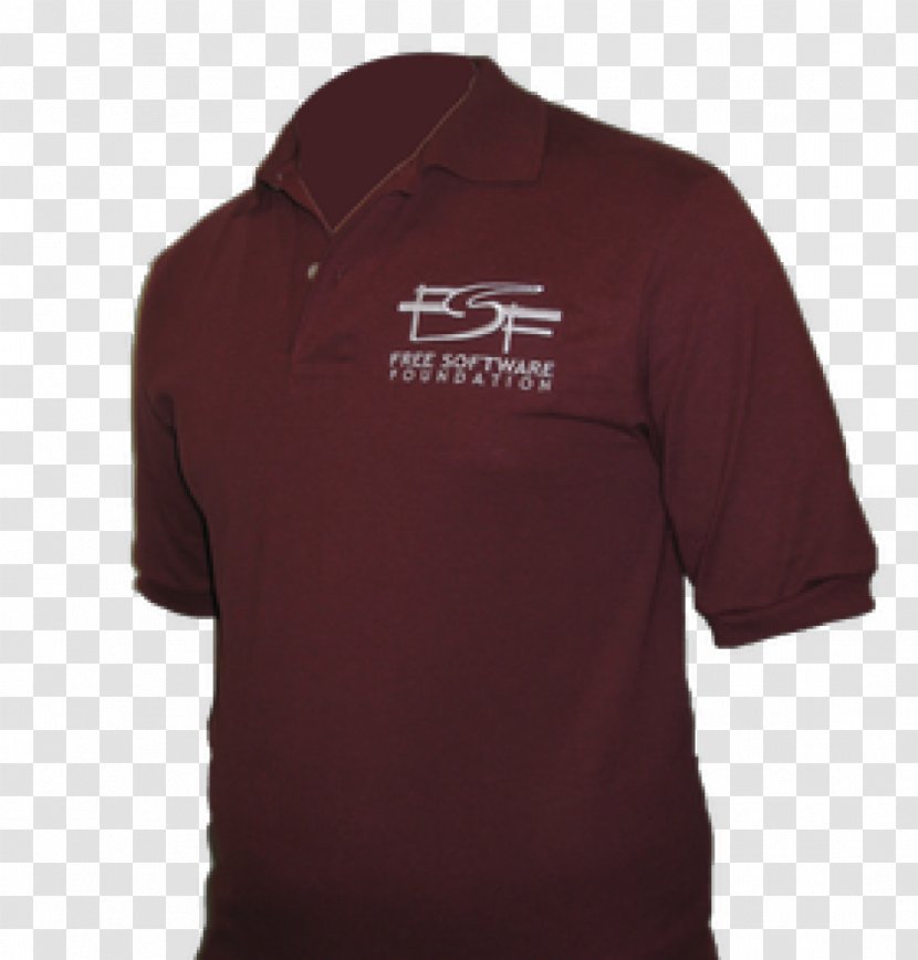 T-shirt Polo Shirt Sleeve Free Software Foundation - Maroon Transparent PNG