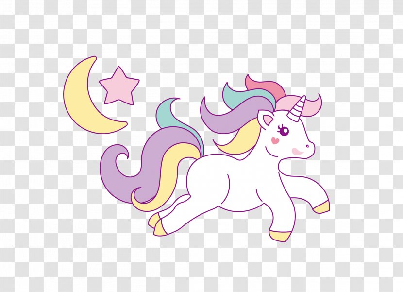 Unicorn Horse Drawing Clip Art - Watercolor - Vector Cartoon Concise Running Transparent PNG