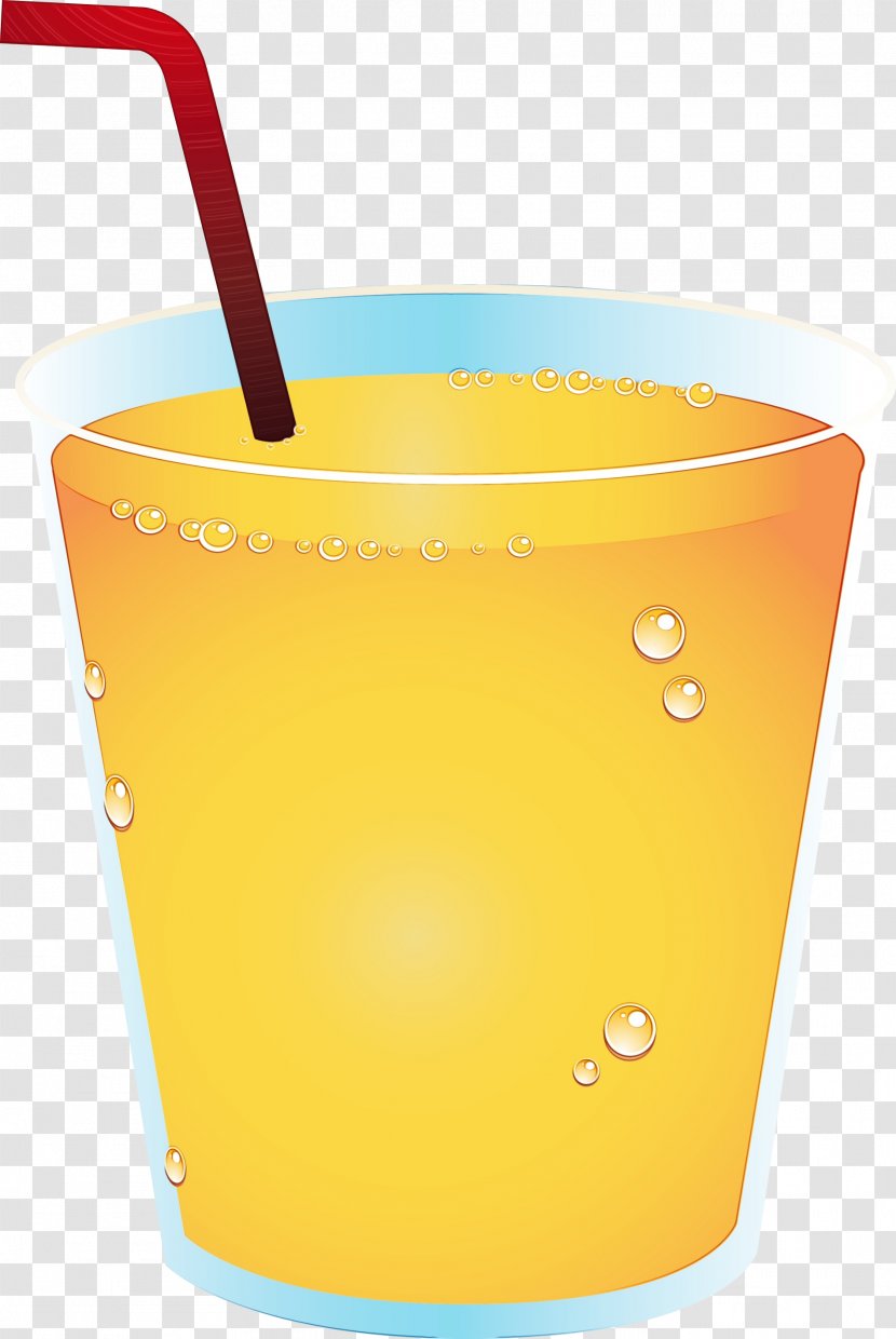 Orange Drink Juice Harvey Wallbanger Cup Yellow - Wet Ink - Plastic Bucket Transparent PNG