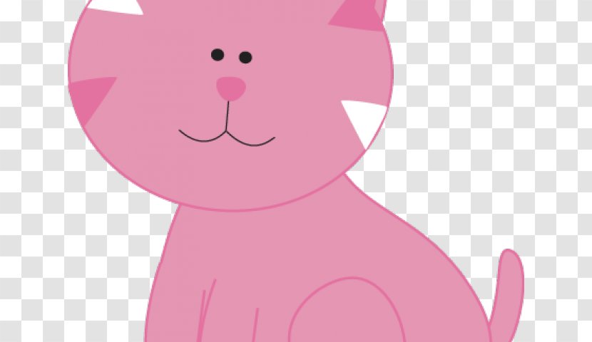 Pink Cat Clip Art Kitten Openclipart - Fj Border Transparent PNG