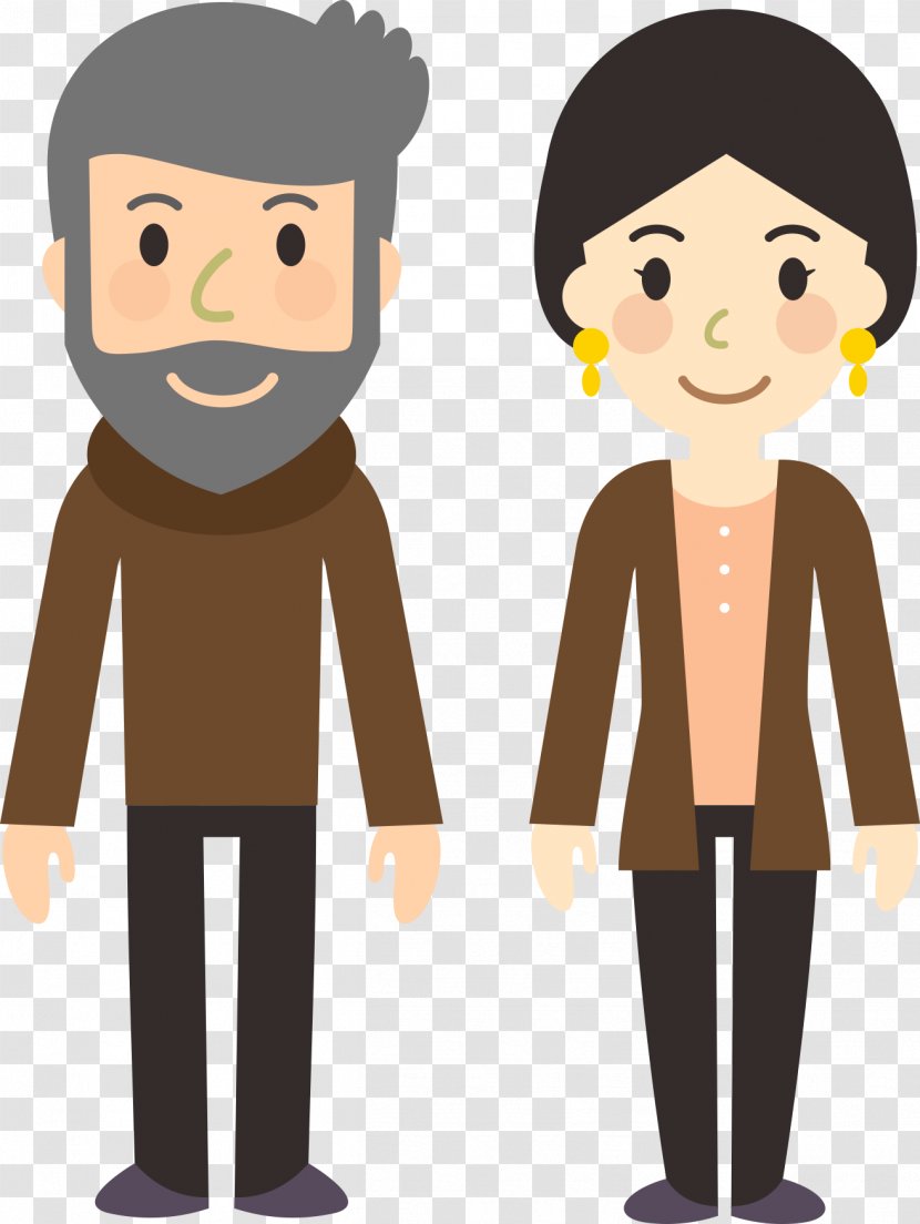 Drawing Animation Cartoon Clip Art - Facial Expression - Flattened Characters Men And Women Standing Style Transparent PNG