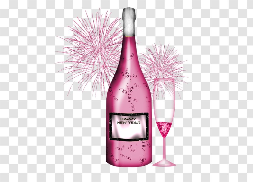 Champagne Bottle Wine Clip Art - New Year S Eve - Rose Transparent PNG
