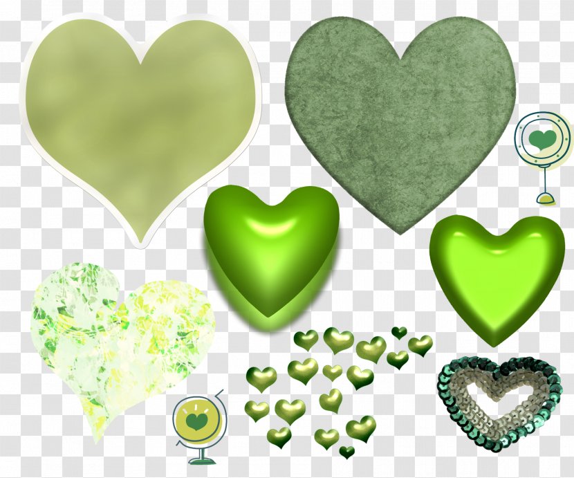 Heart Clip Art - Green - Gold Transparent PNG