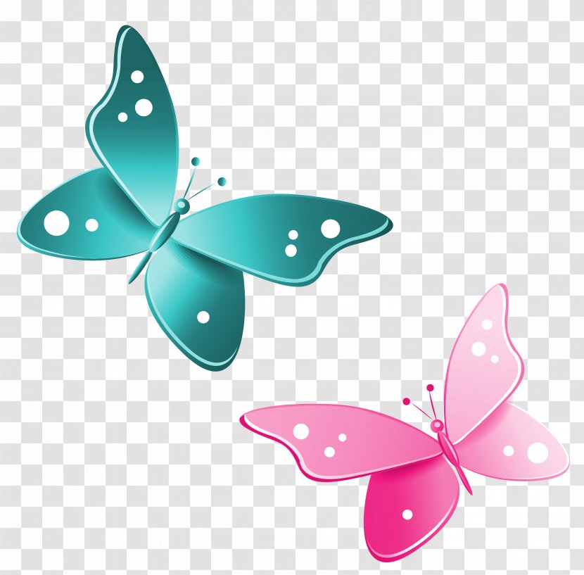 Butterfly Pink Clip Art - Invertebrate - Blue And Butterflies Image Transparent PNG