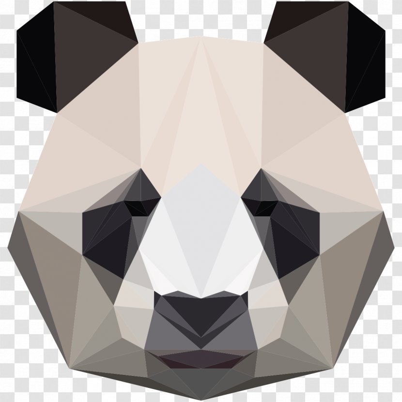 Giant Panda Red Bear Polygon - Stock Photography - Origami Style Border Transparent PNG